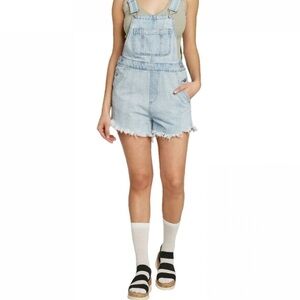 Light Blue Denim Shortalls Size XXL